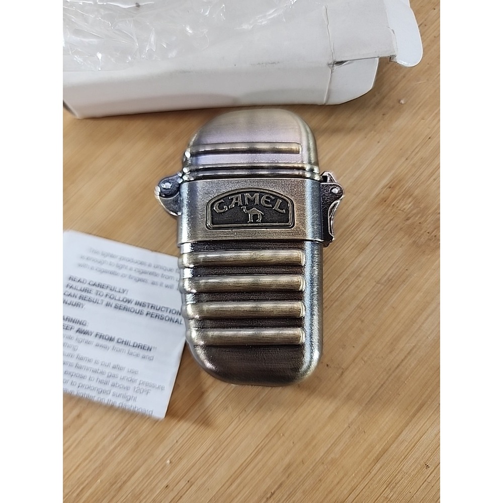 Camel Cigarette Advertising Chrome Lighter Torch NEVER USED Vintage‎ Tobacco